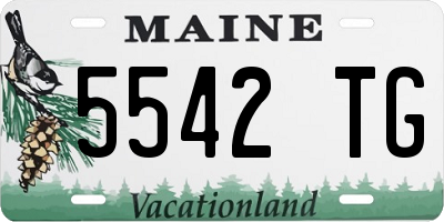 ME license plate 5542TG