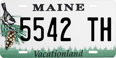 ME license plate 5542TH