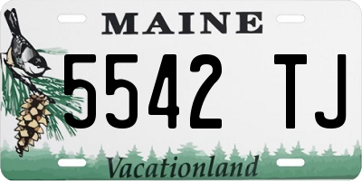 ME license plate 5542TJ