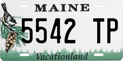 ME license plate 5542TP