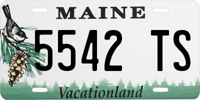 ME license plate 5542TS