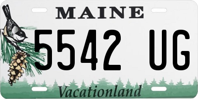 ME license plate 5542UG