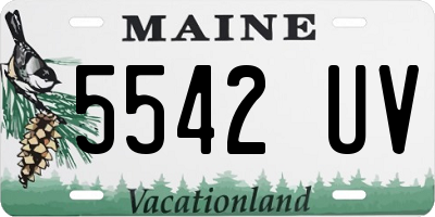 ME license plate 5542UV