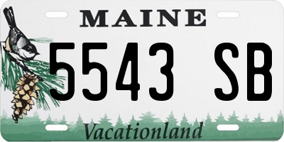 ME license plate 5543SB