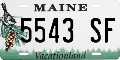 ME license plate 5543SF