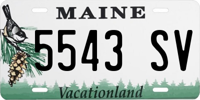 ME license plate 5543SV