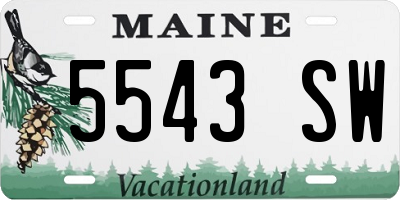 ME license plate 5543SW