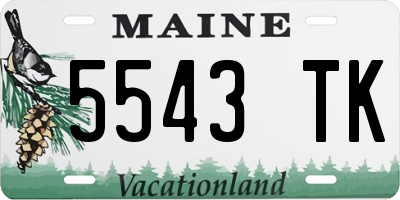 ME license plate 5543TK