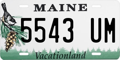ME license plate 5543UM