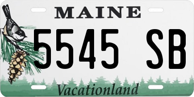 ME license plate 5545SB