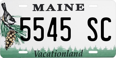 ME license plate 5545SC