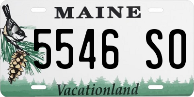 ME license plate 5546SO