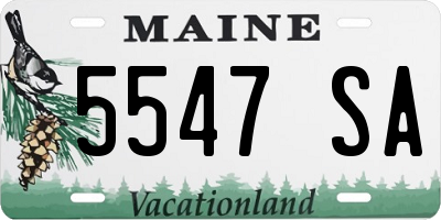 ME license plate 5547SA