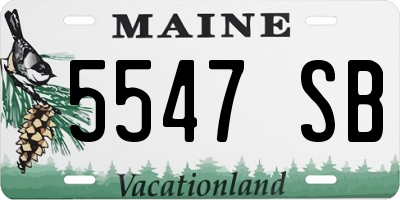 ME license plate 5547SB