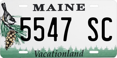 ME license plate 5547SC