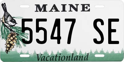 ME license plate 5547SE