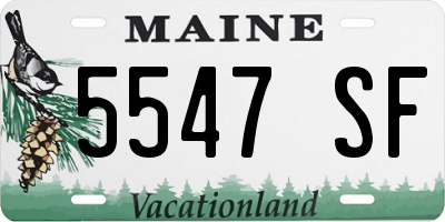 ME license plate 5547SF