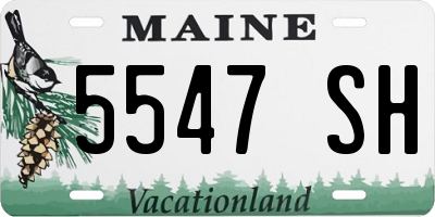 ME license plate 5547SH