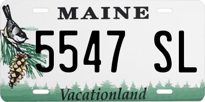 ME license plate 5547SL