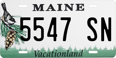 ME license plate 5547SN