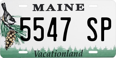 ME license plate 5547SP