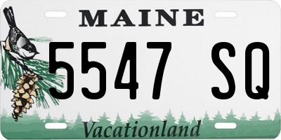 ME license plate 5547SQ