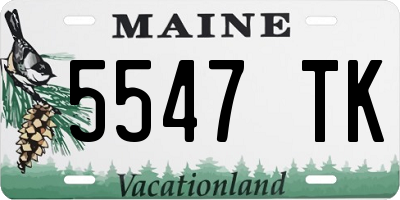 ME license plate 5547TK