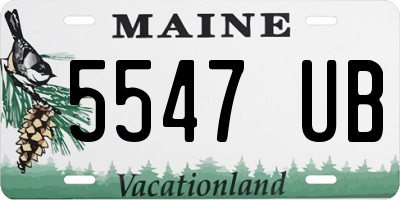 ME license plate 5547UB