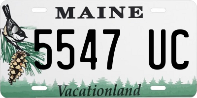ME license plate 5547UC