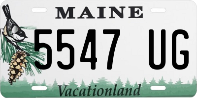 ME license plate 5547UG