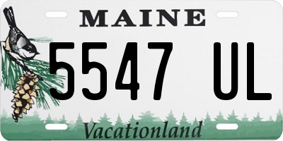 ME license plate 5547UL
