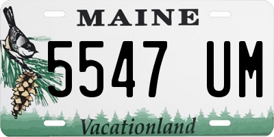 ME license plate 5547UM