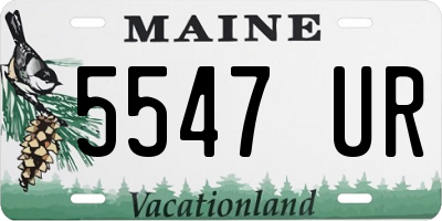 ME license plate 5547UR