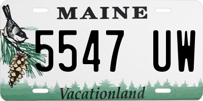 ME license plate 5547UW