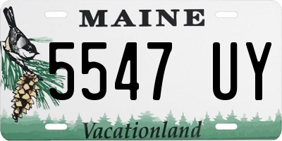 ME license plate 5547UY