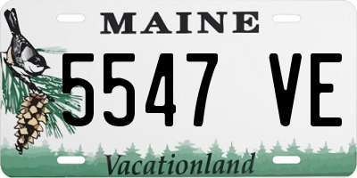 ME license plate 5547VE