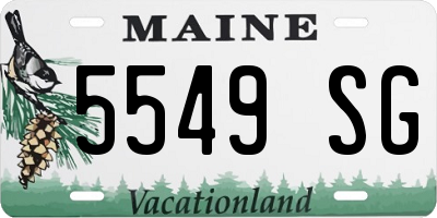 ME license plate 5549SG