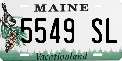 ME license plate 5549SL