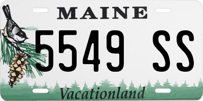 ME license plate 5549SS