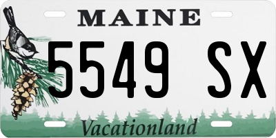 ME license plate 5549SX