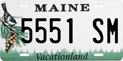 ME license plate 5551SM