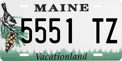 ME license plate 5551TZ
