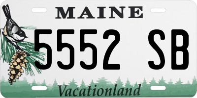 ME license plate 5552SB