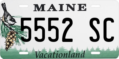 ME license plate 5552SC