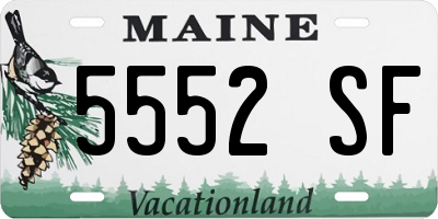 ME license plate 5552SF