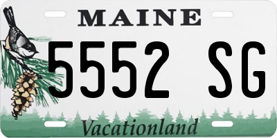 ME license plate 5552SG
