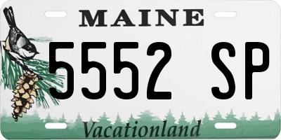 ME license plate 5552SP
