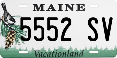 ME license plate 5552SV