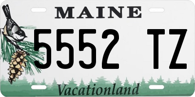 ME license plate 5552TZ