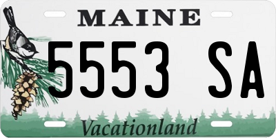 ME license plate 5553SA